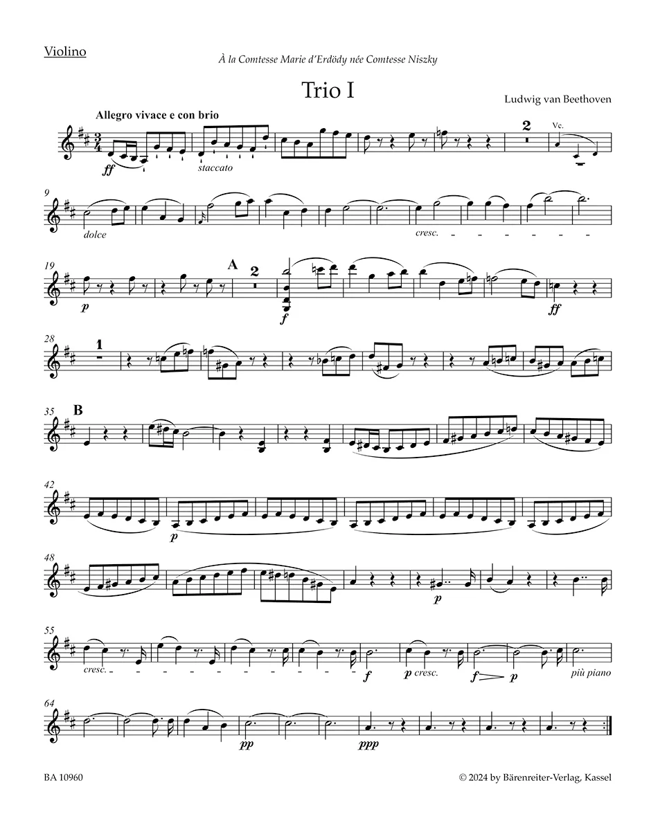 Beethoven Trios for Pianoforte, Violin and Violoncello op. 70 - Image 4