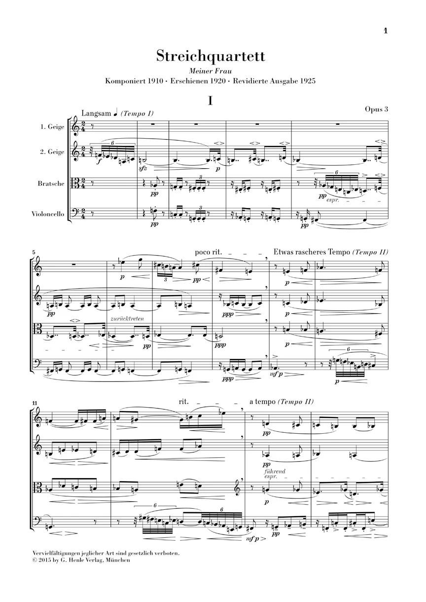 Berg: String Quartet, Op. 3 (Study Score) - Image 2