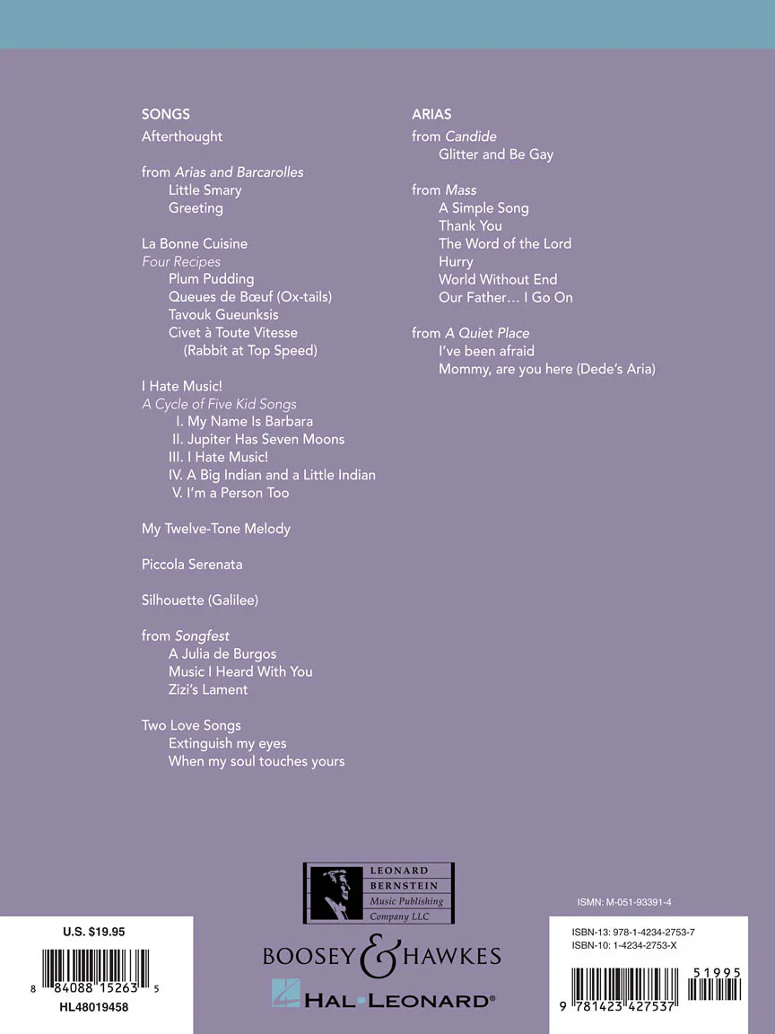 Bernstein Art Songs and Arias High Voice - Image 2