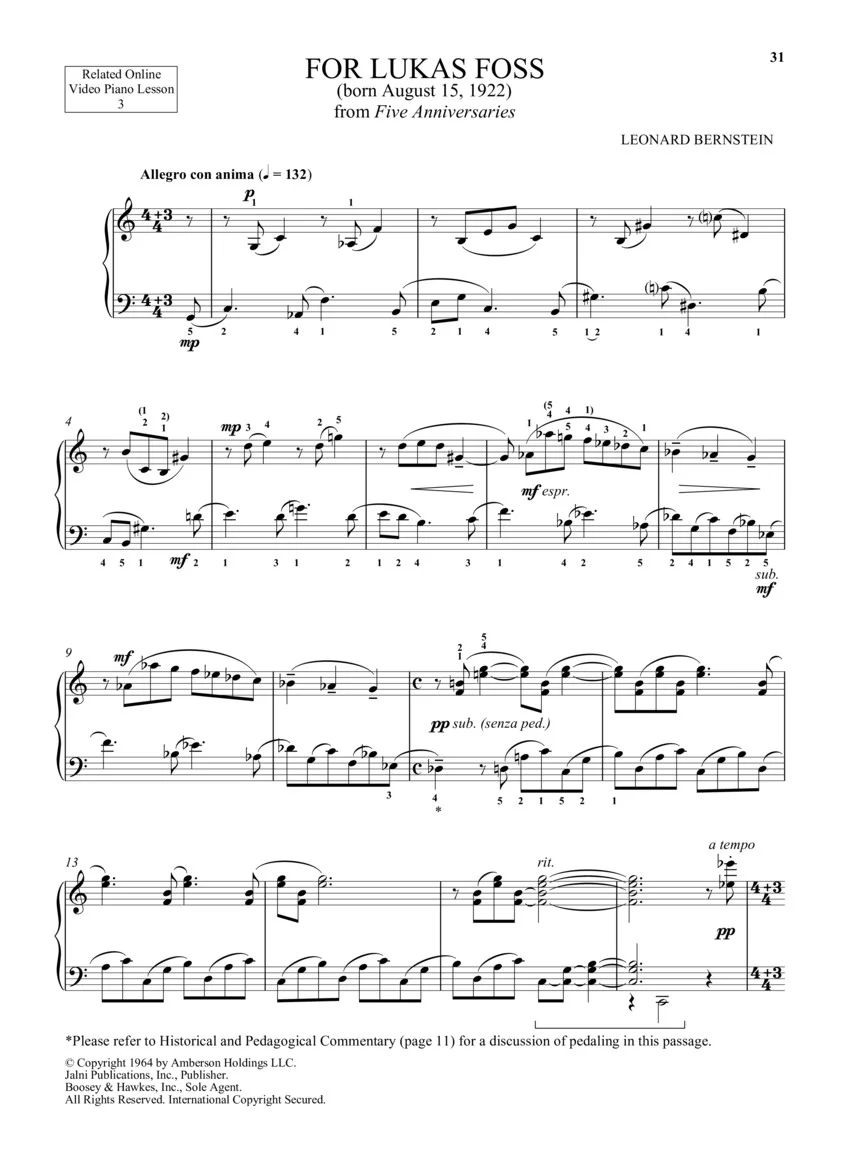 Bernstein - Selected Anniversaries for Piano - Image 10