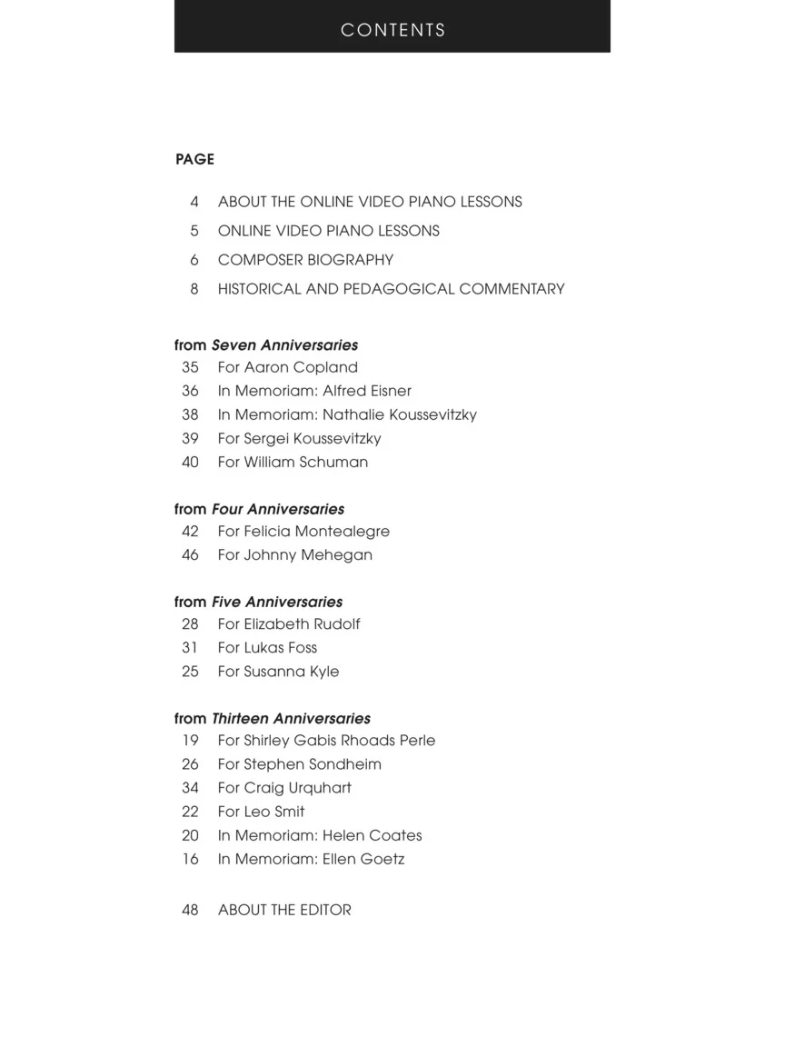 Bernstein - Selected Anniversaries for Piano - Image 2