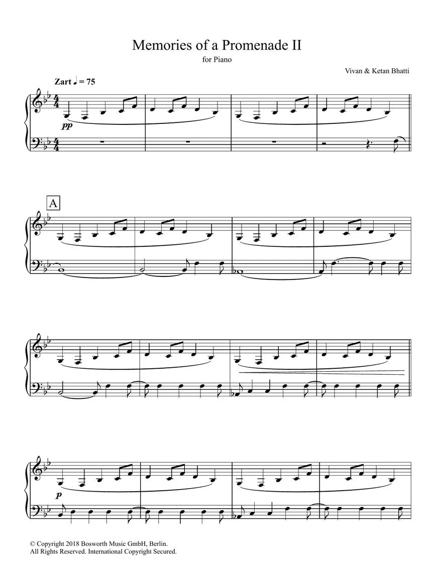 Bhatti Memories of a Promenade II for Piano - Image 2