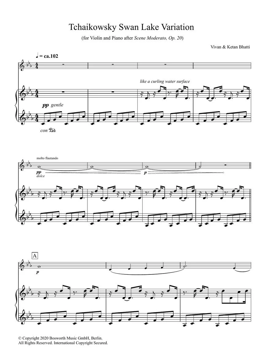 Bhatti Tchaikovsky Swan Lake Variation for Violin and Piano - Image 5