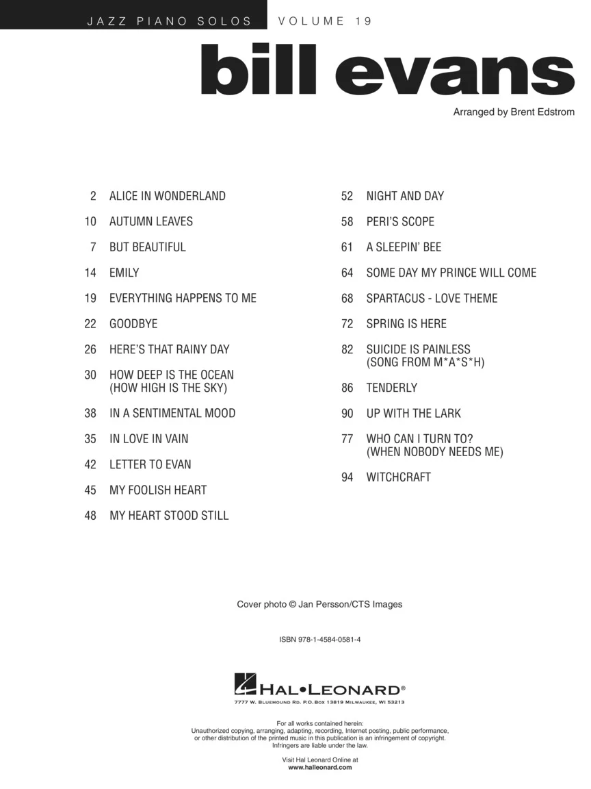 Evans, Bill - Jazz Piano Solos Series Vol. 19 - Image 2