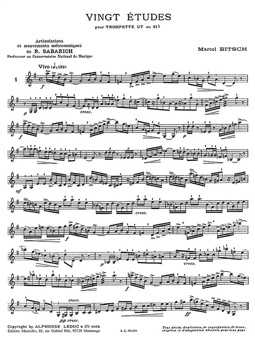 Bitsch Vingt Etudes Trumpet - Image 2