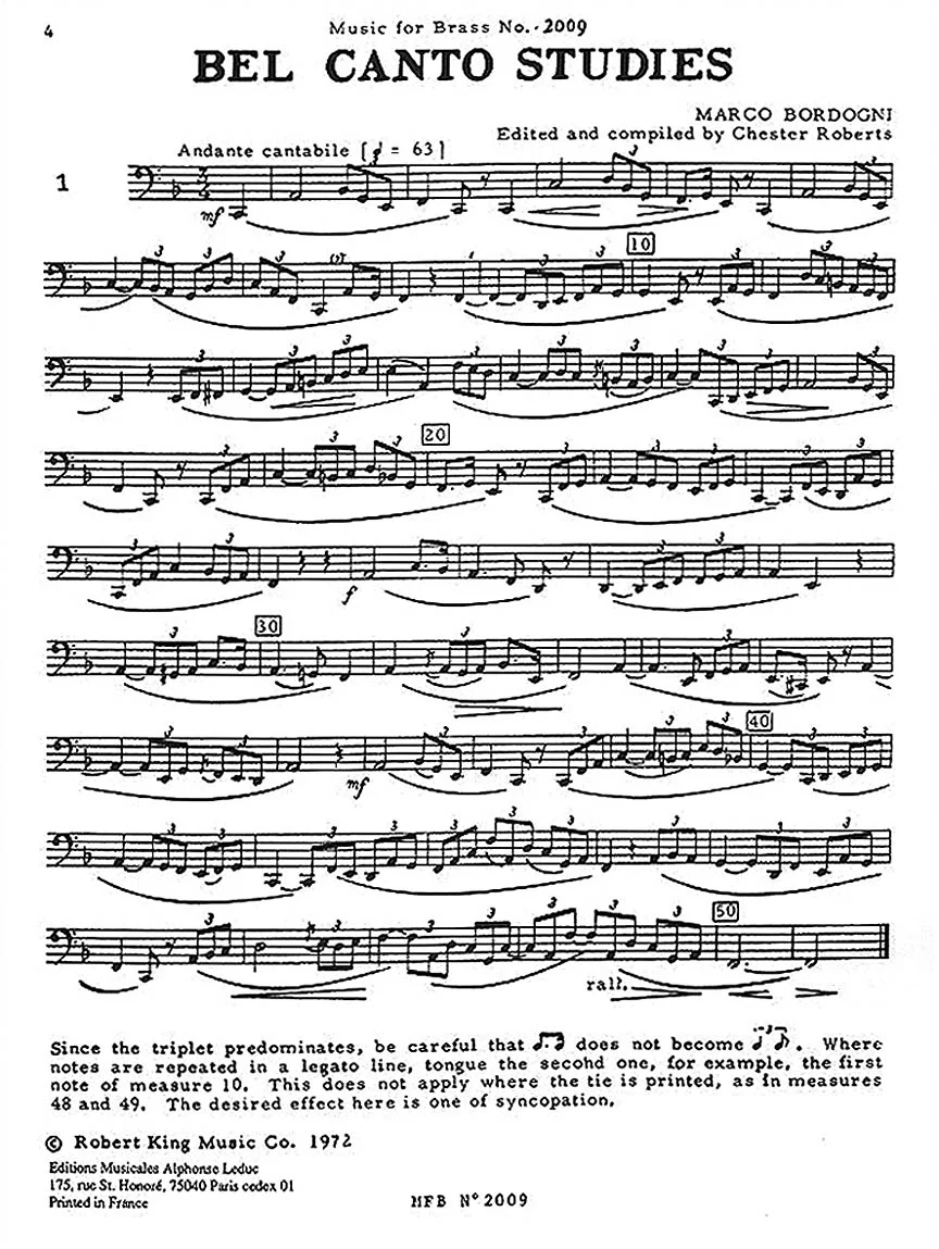 Bordogni 43 Bel Canto Studies for Tuba or Bass Trombone - Image 2
