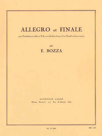 Bozza Allegro And Finale, For Double Bass, Tuba, Bass Saxhorn Or Bass Trombone