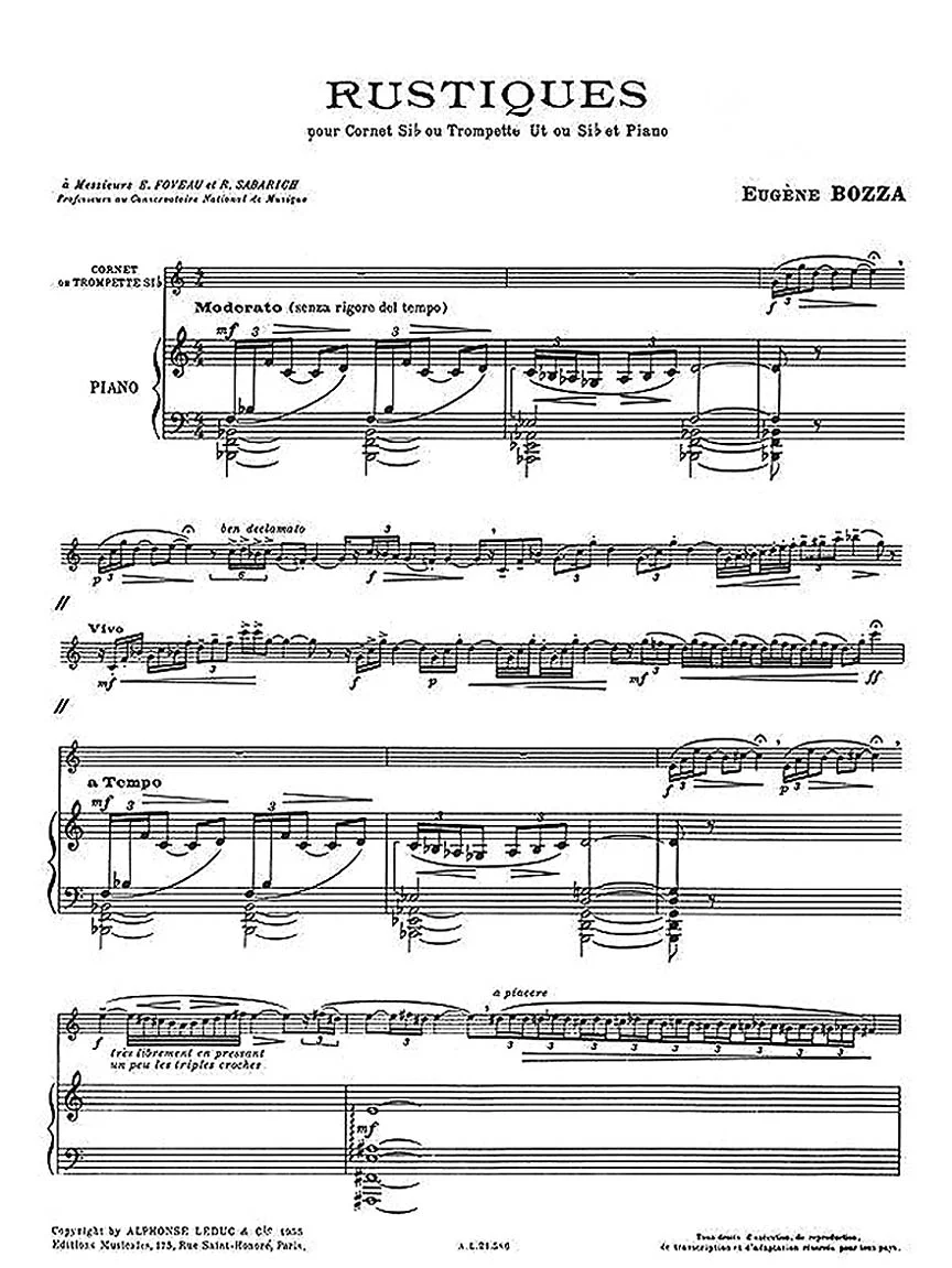Bozza Rustiques Trompette Ut Ou Sib Et Piano - Image 2