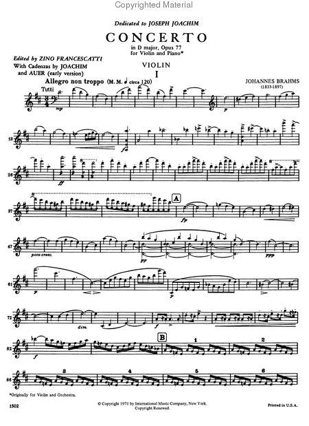 Brahms Violin Concerto in D major, Opus 77 - Image 2