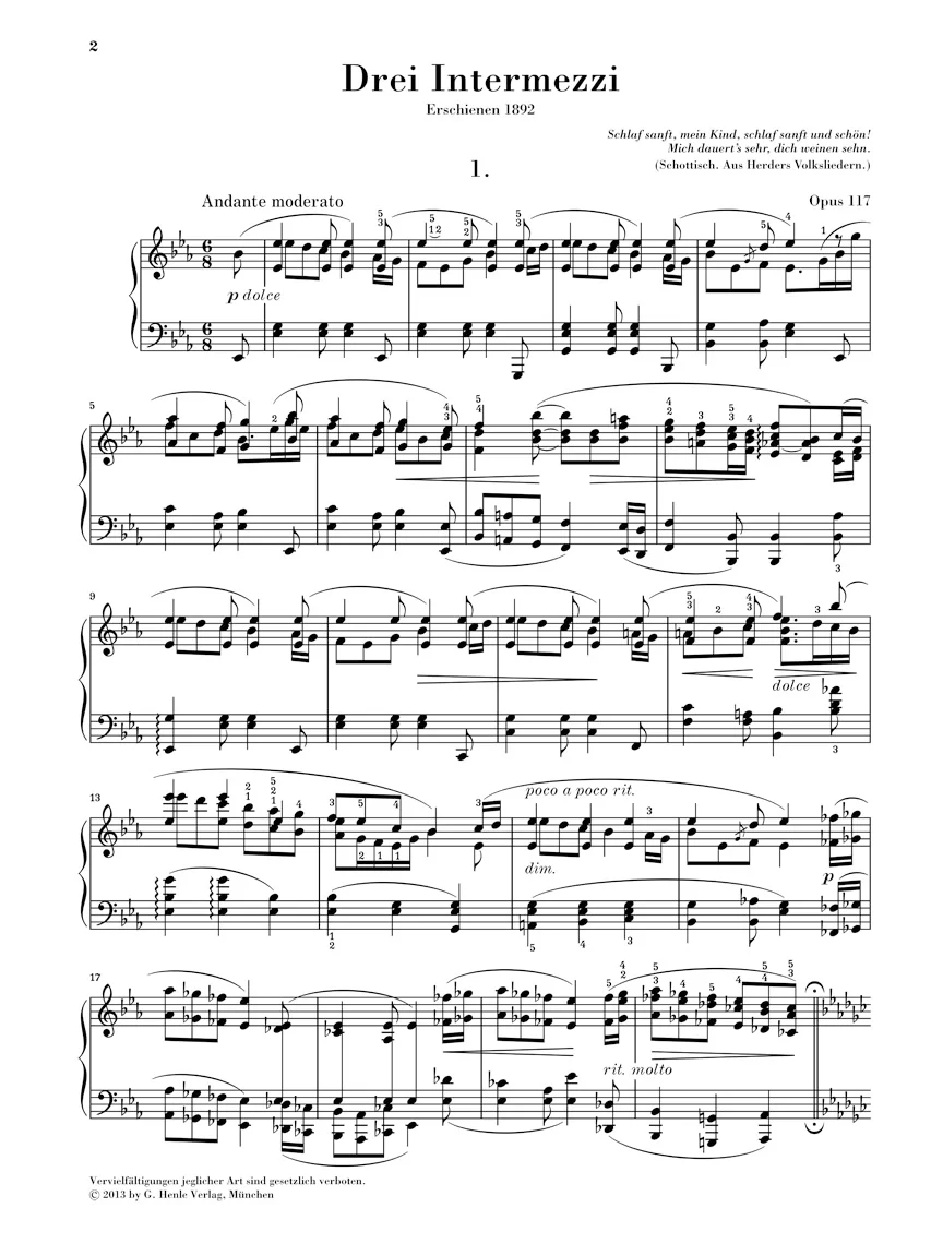 Brahms: Three Intermezzi, Op. 117 - Image 2
