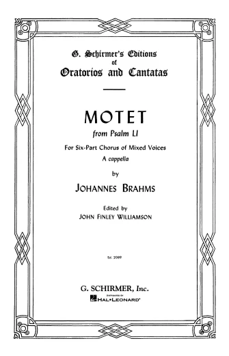 Brahms Motet, Op. 29, No. 2 (from Psalm 51)