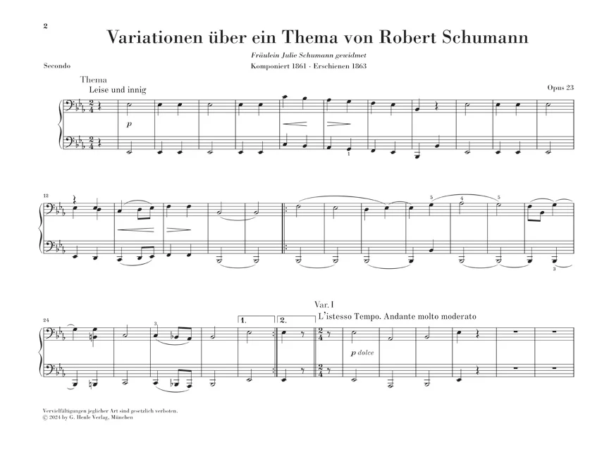 Brahms: Schumann-Variations E flat major, Op. 23 - Image 2
