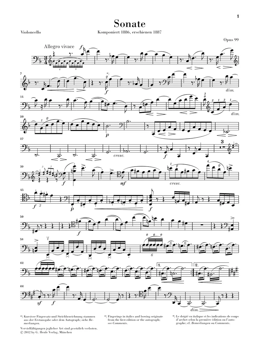 Brahms: Sonata for Piano and Cello in F major, Op. 99 - Image 3