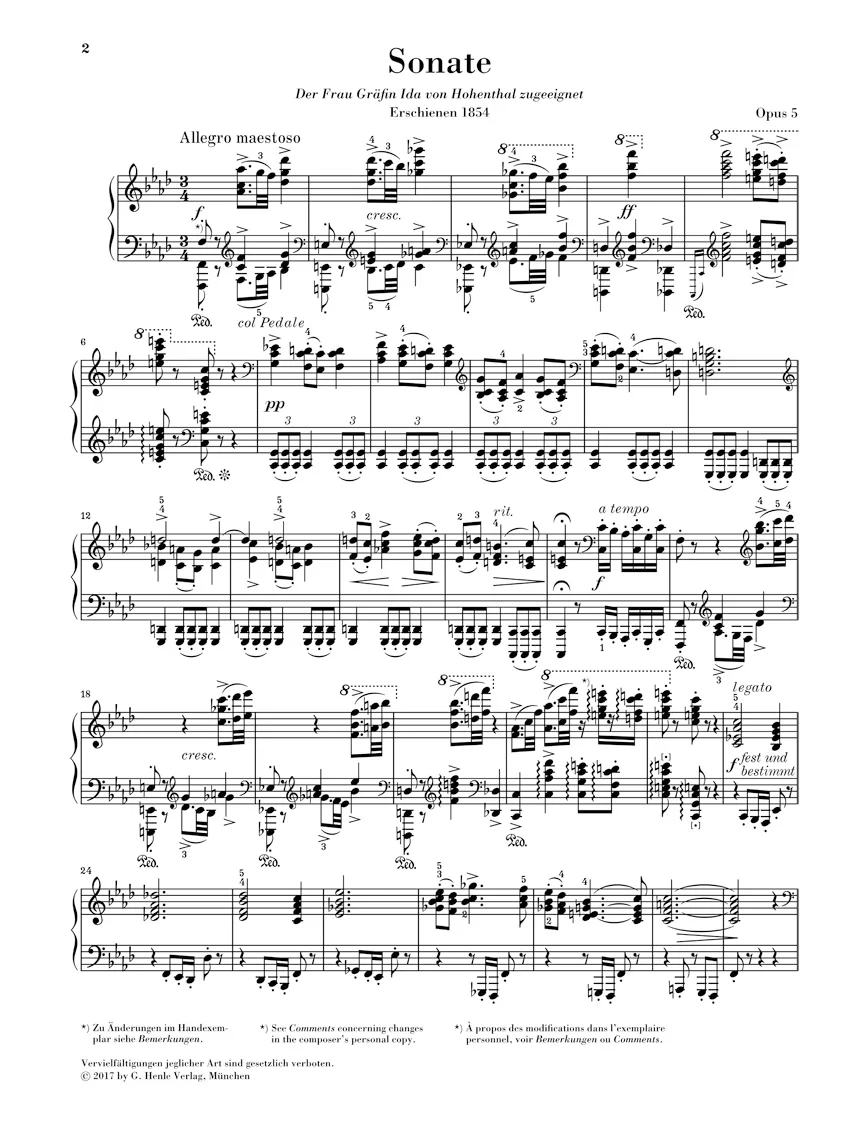 Brahms: Piano Sonata in f minor, Op. 5 - Image 2