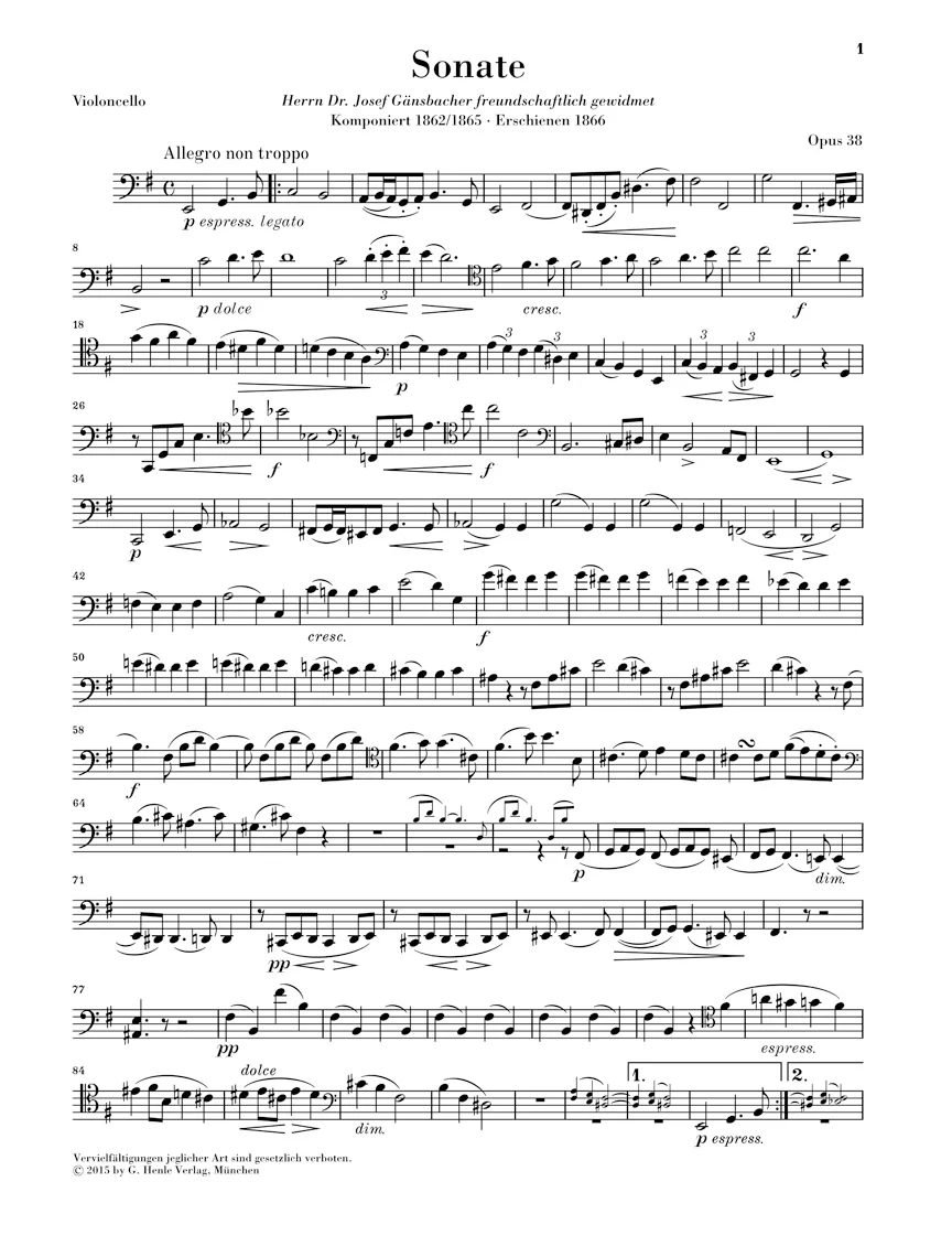 Brahms: Sonata for Piano and Cello in e minor, Op. 38 - Image 3