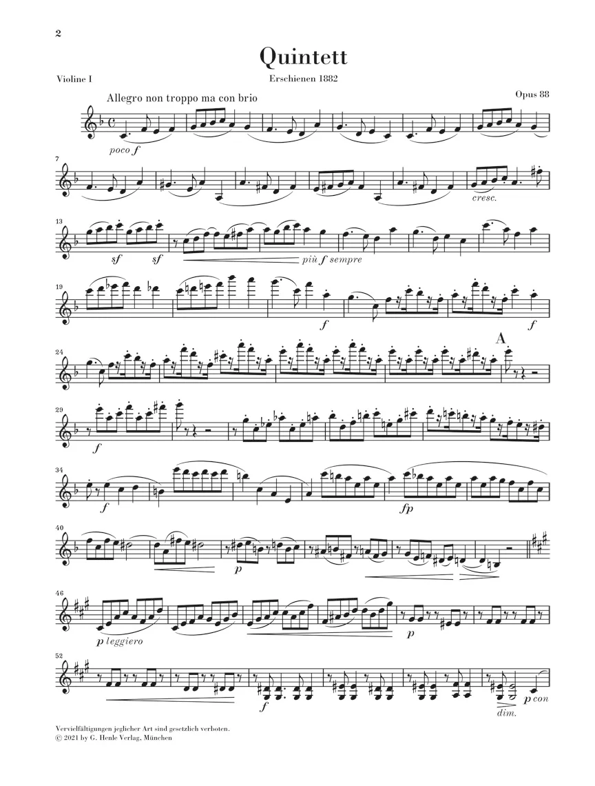 Brahms: String Quintet No. 1 in F major, Op. 88 - Image 2