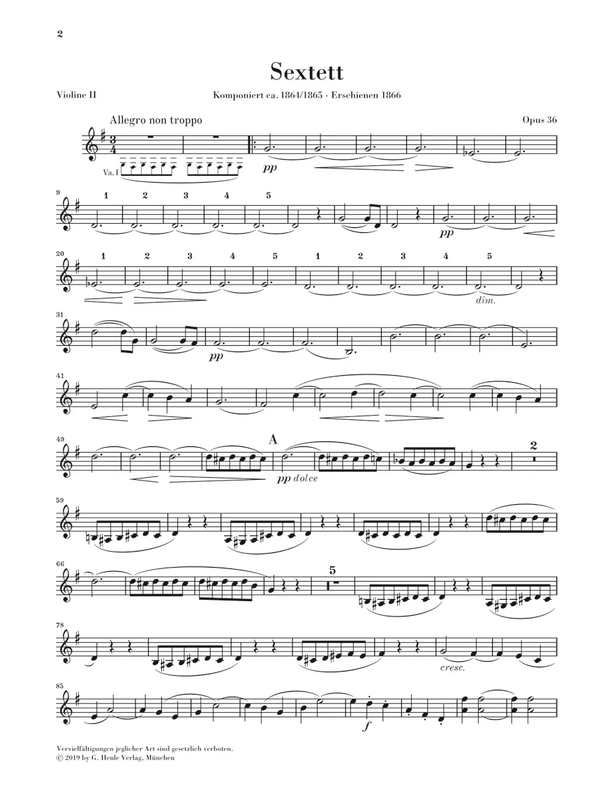 Brahms: String Sextet No. 2 in G major, Op. 36 - Image 3