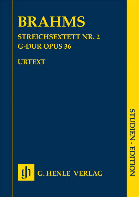 Brahms: String Sextet No. 2 in G major, Op. 36 (Study Score)