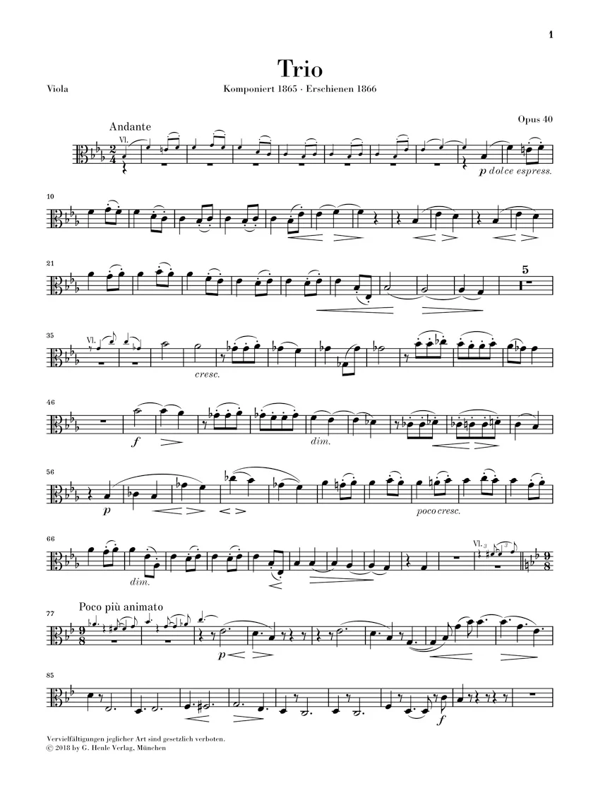 Brahms: Trio in E flat major, Op. 40 - Image 6