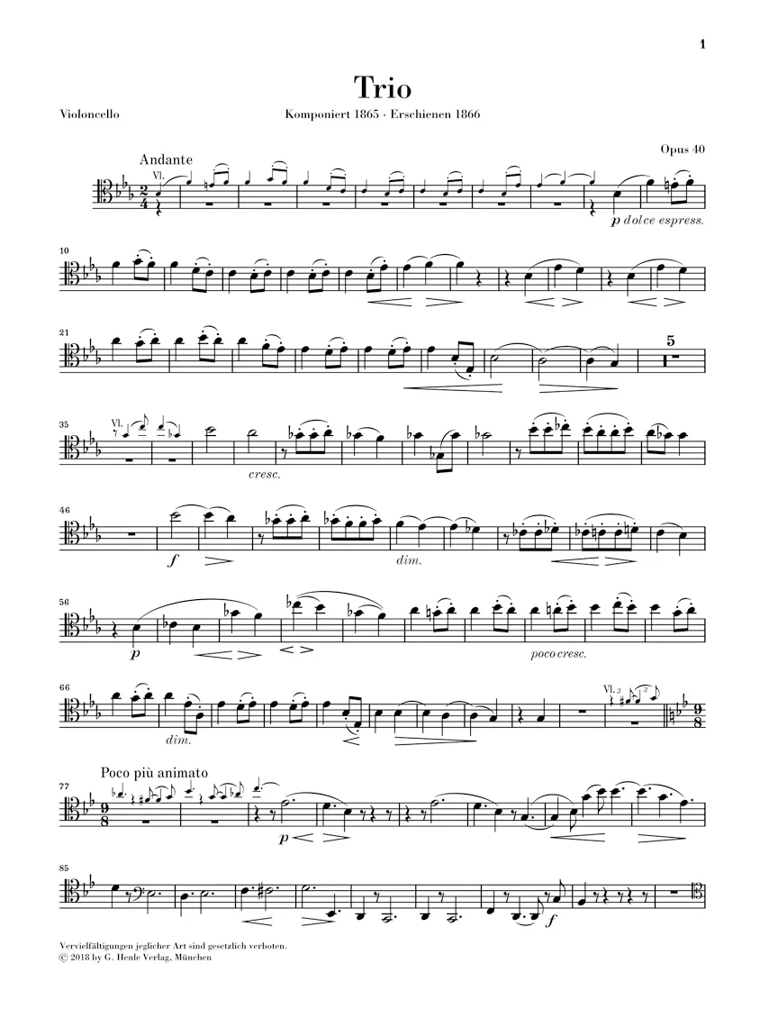 Brahms: Trio in E flat major, Op. 40 - Image 7