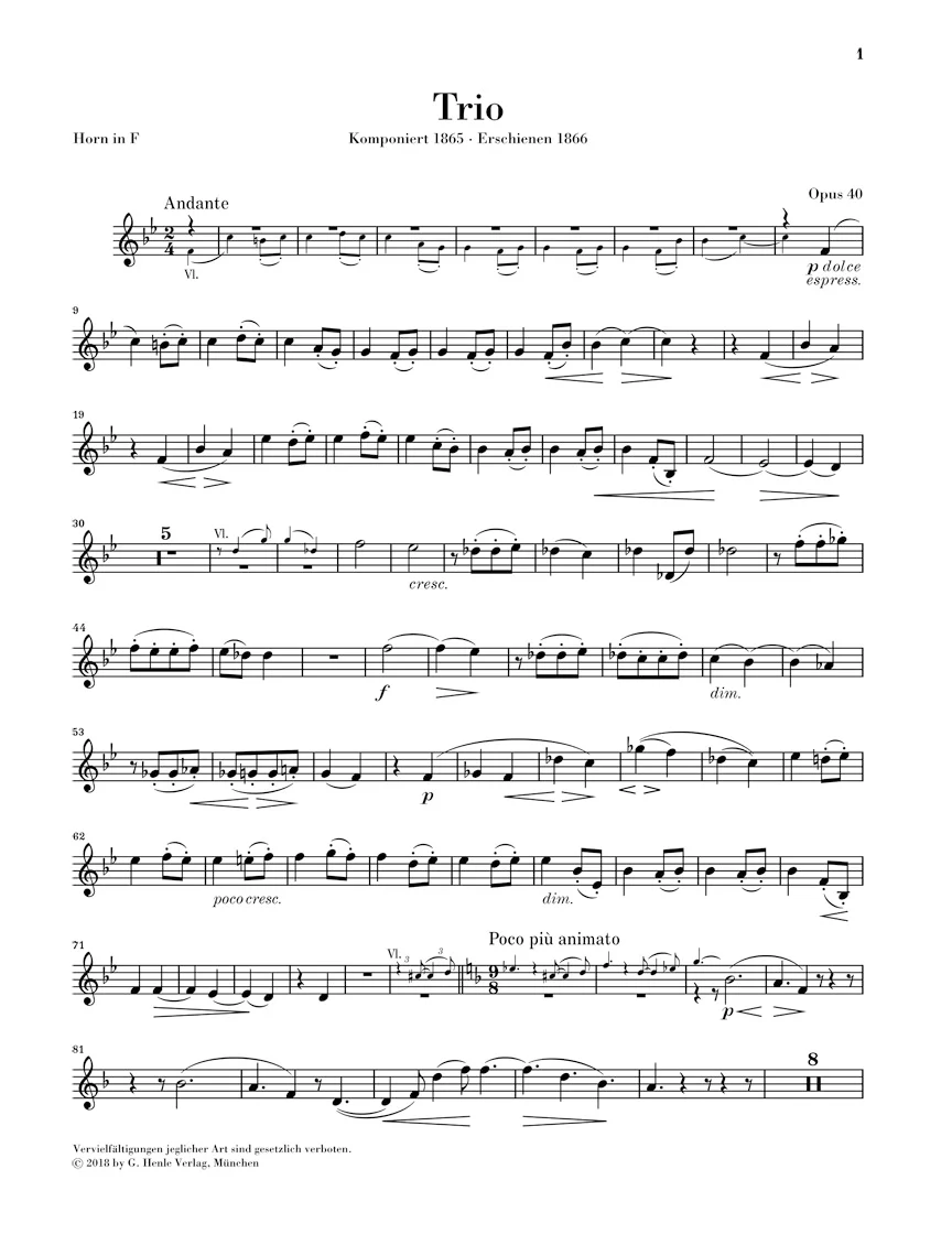 Brahms: Trio in E flat major, Op. 40 - Image 8