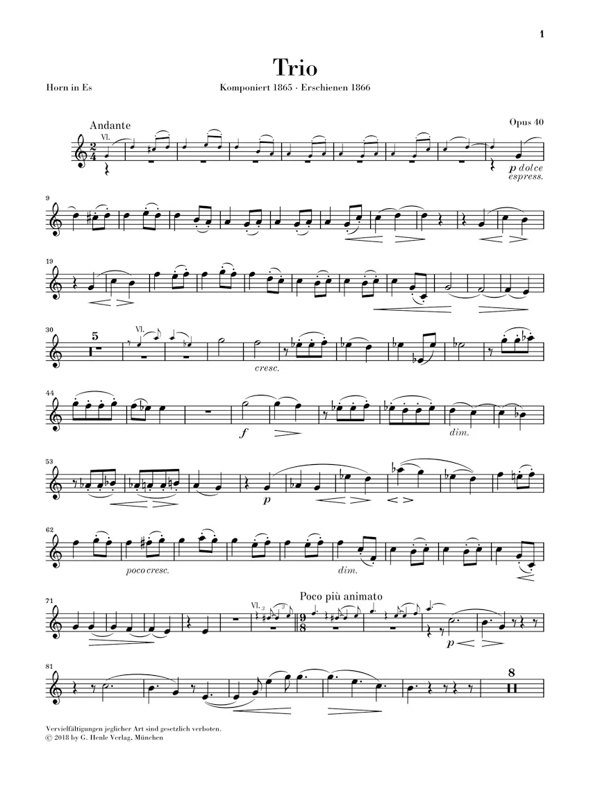 Brahms: Trio in E flat major, Op. 40 - Image 9