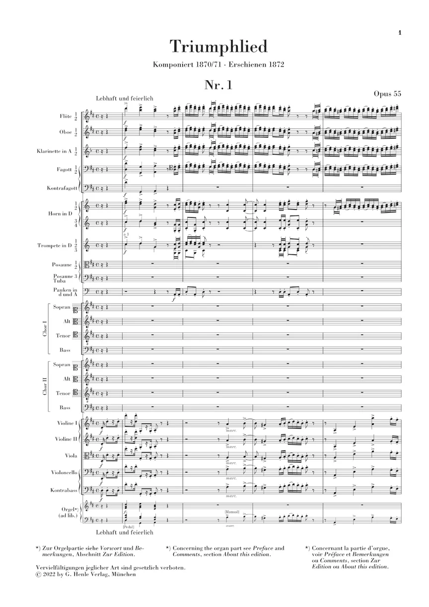 Brahms: Triumphlied, Op. 55 (Study Score) - Image 3