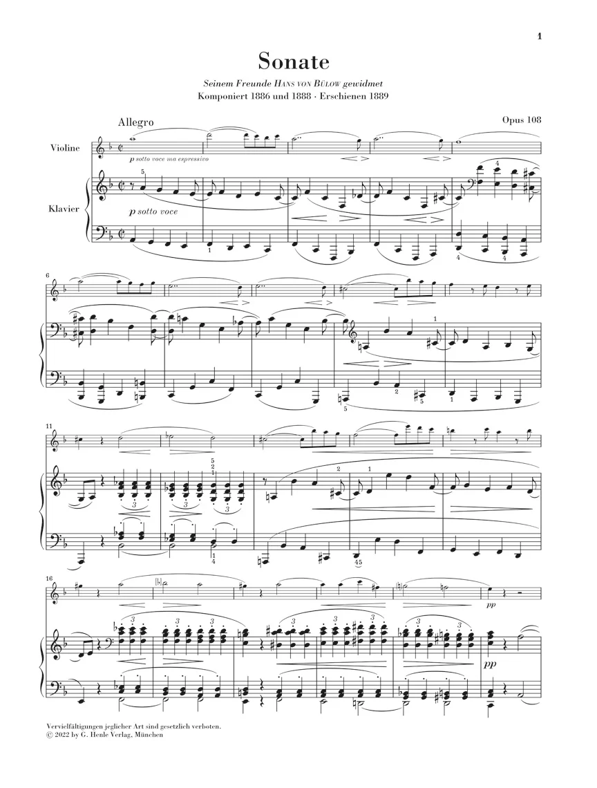 Brahms: Violin Sonata in d minor, Op. 108 - Image 2