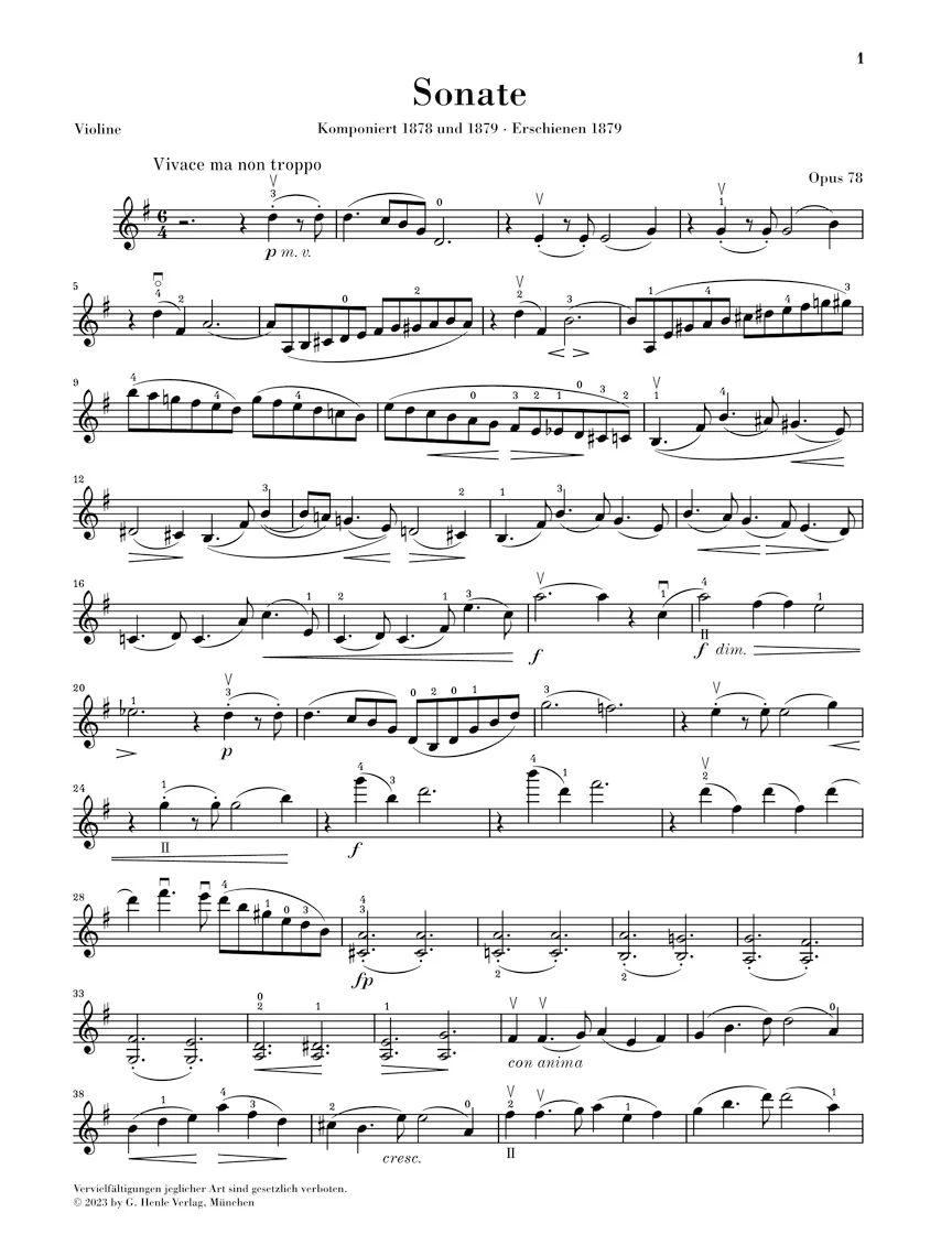 Brahms: Sonata for Piano and Violin in G major, Op. 78 - Image 4