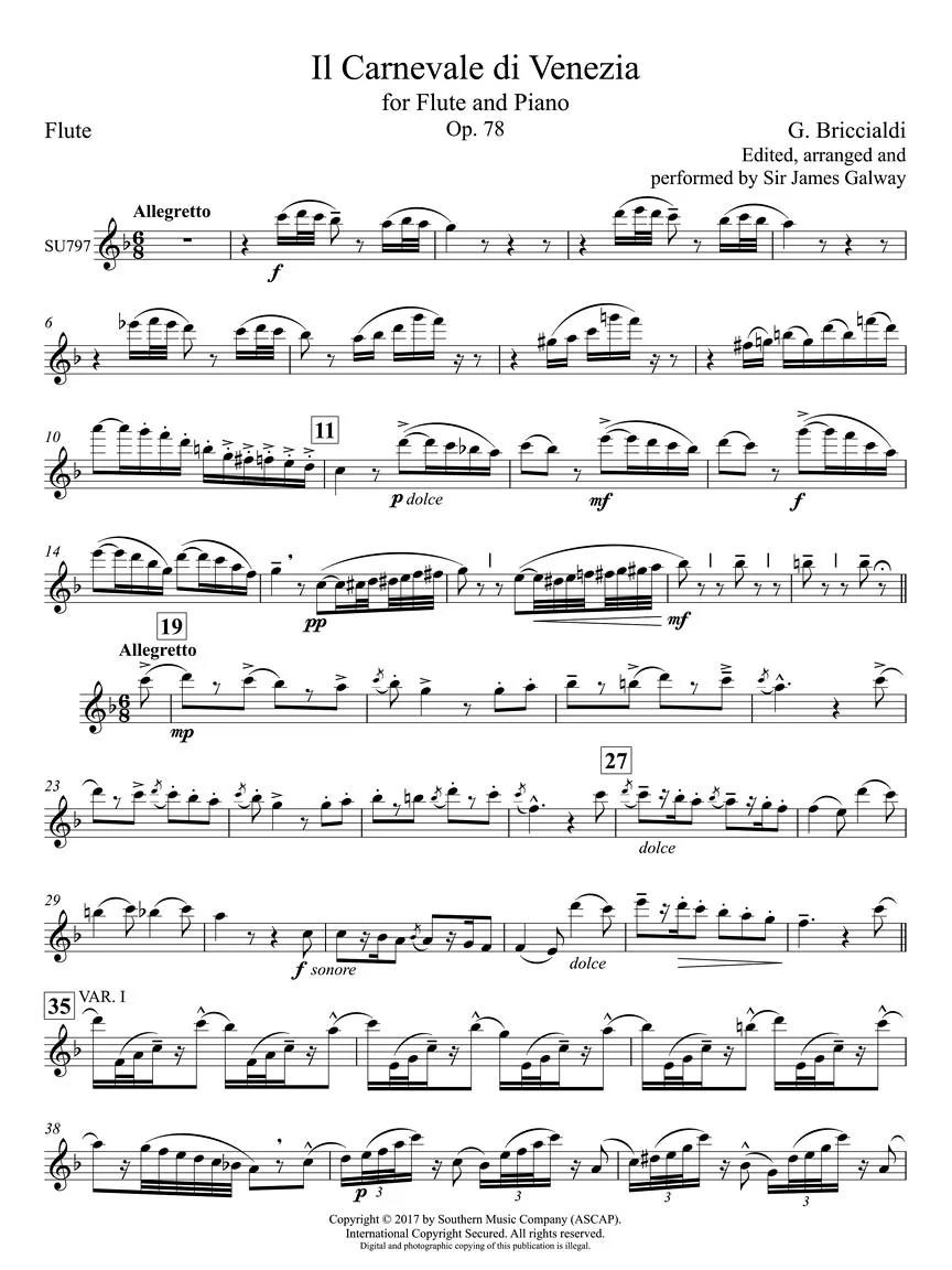 Carnival of Venice for Flute and Piano - Image 4
