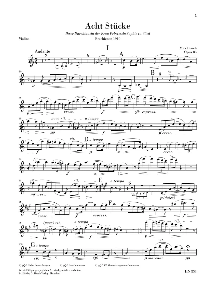 Bruch: Eight Pieces, Op. 83 - Image 3