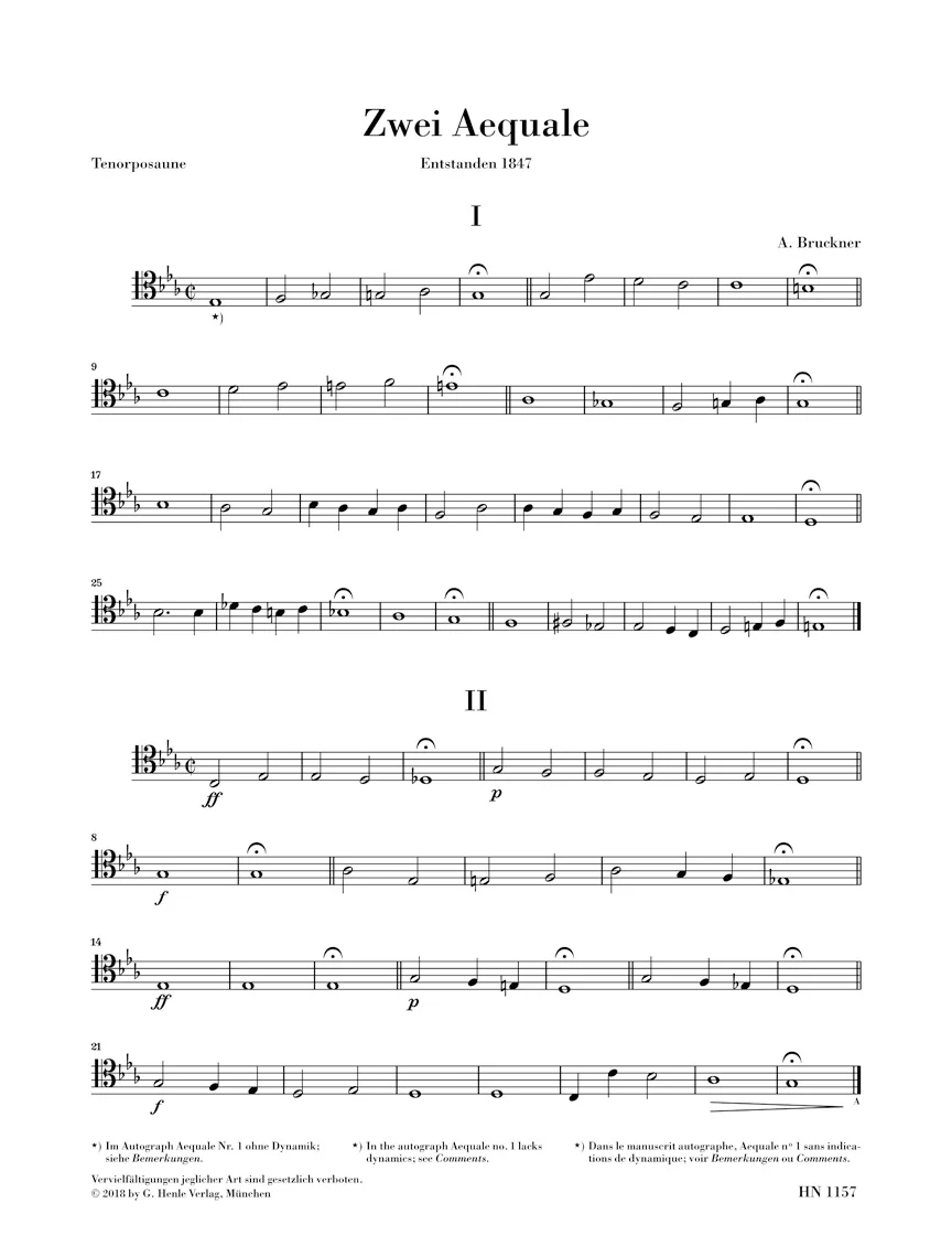 Bruckner: Two Aequali for three Trombones (Score and Parts) - Image 4