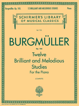 Burgmüller 12 Brilliant and Melodious Studies, Op. 105 Piano Solo