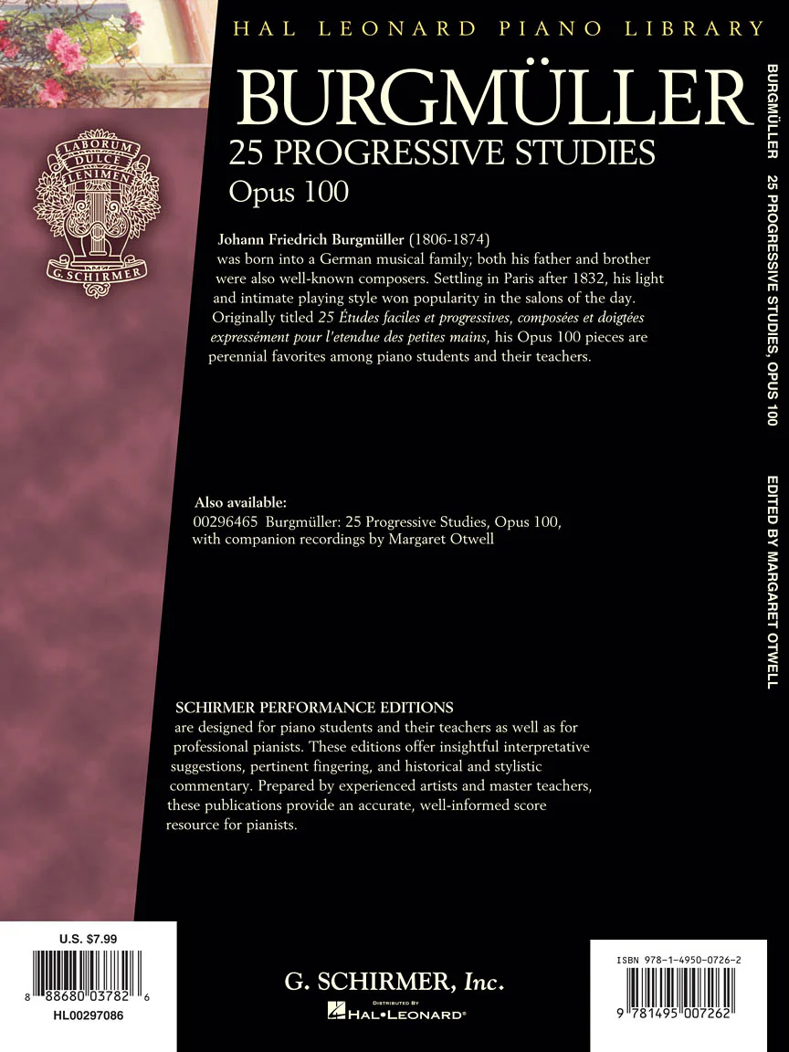 Burgmüller - 25 Progressive Studies, Op. 100 - Schirmer Performance Editions - Image 2