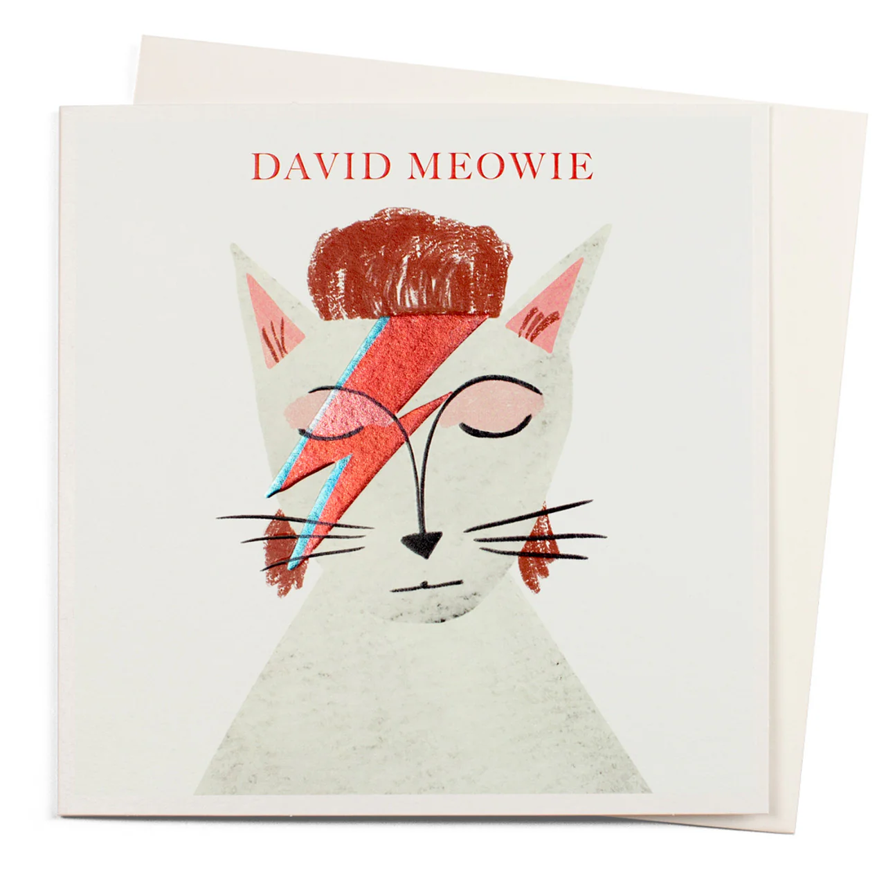Card: David Meowie (Blank Inside)