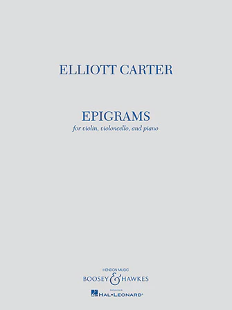 Epigrams - Violin, Violoncello, And Piano - Playing Score