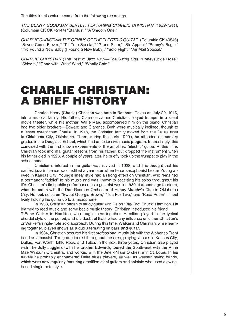 Christian, Charlie - Best Of - Guitar Signature Licks - Image 4