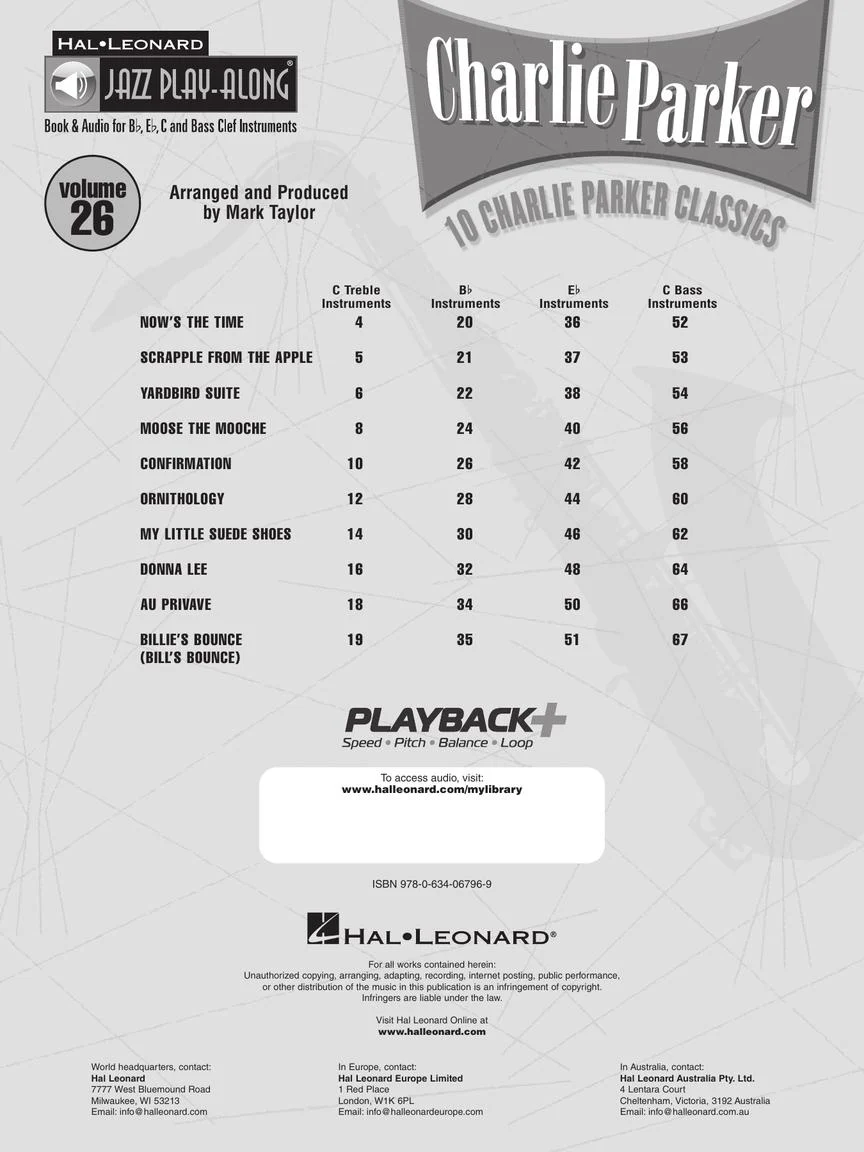 Parker, Charlie - Jazz Play Along Series, Vol. 26 - Image 2