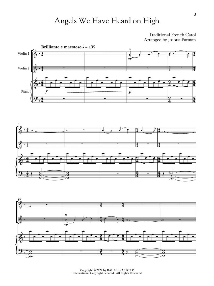 Christmas Carols for Violin Duet and Piano - Image 3