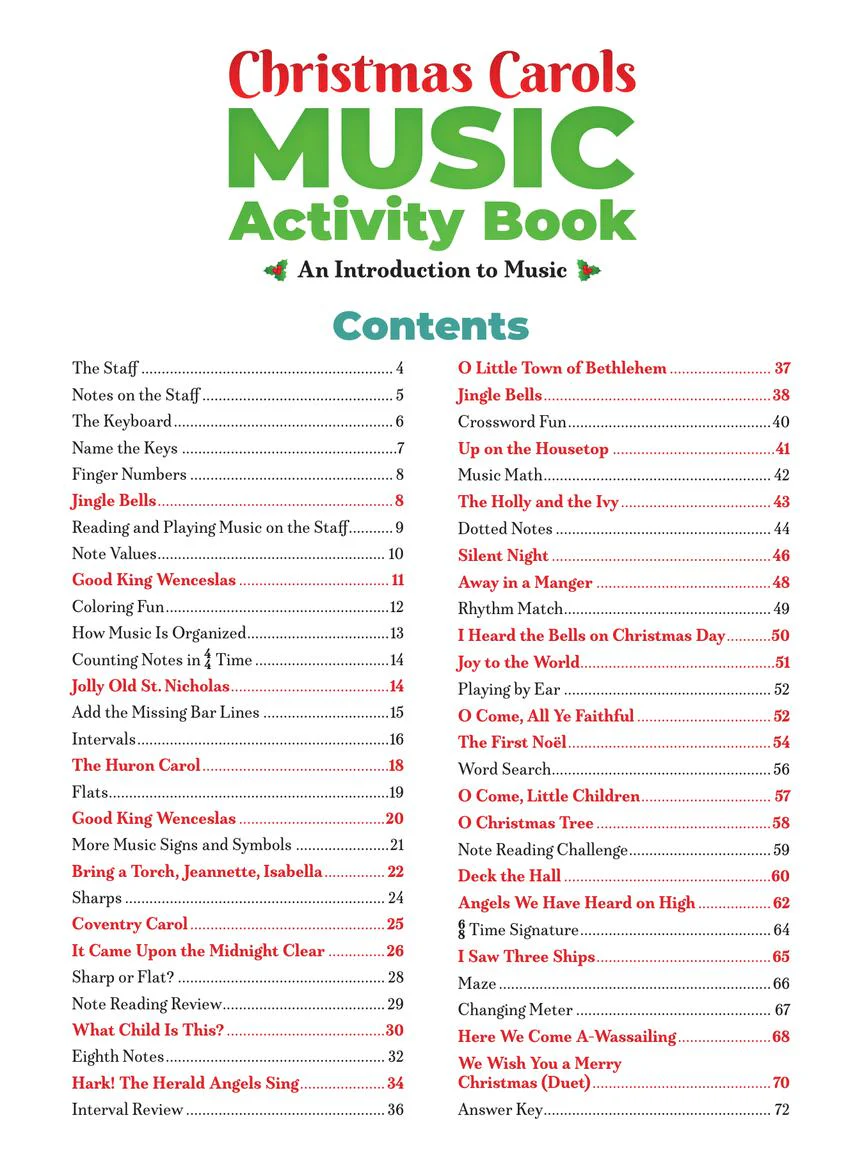 Christmas Carols Music Activity Book - Image 2
