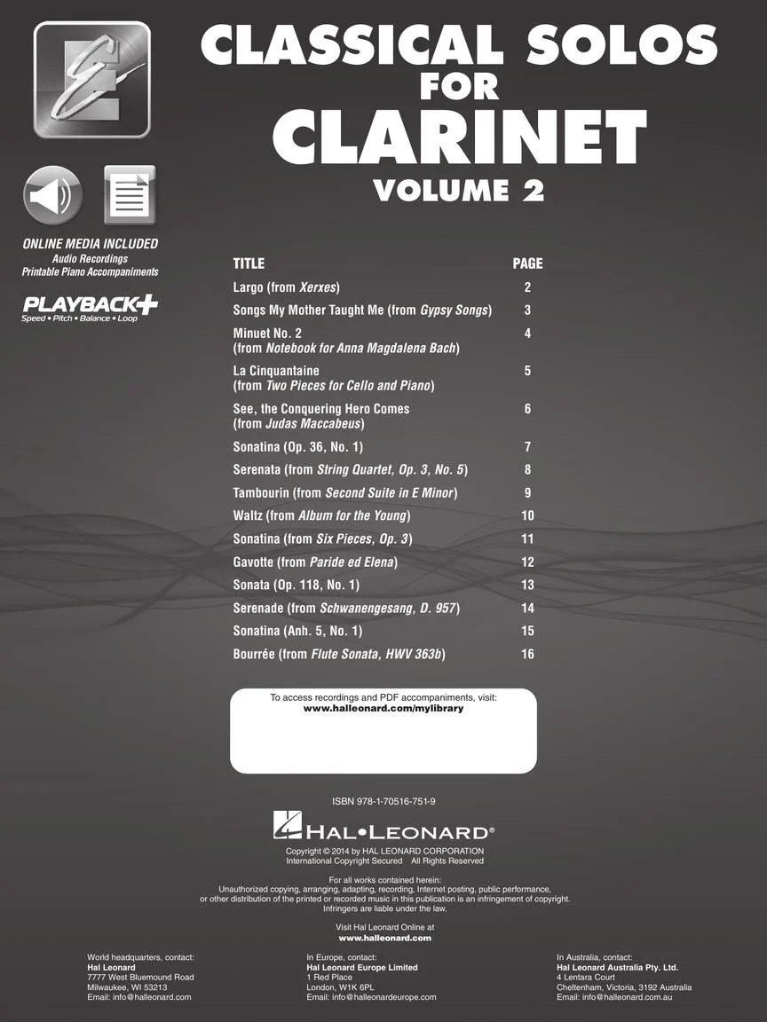 Classical Solos for Clarinet, Vol. 2 - 15 Easy Solos for Contest and Performance - Image 2
