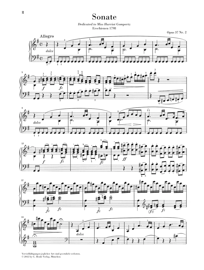 Clementi: Piano Sonata in G major, Op. 37 No. 2 - Image 2