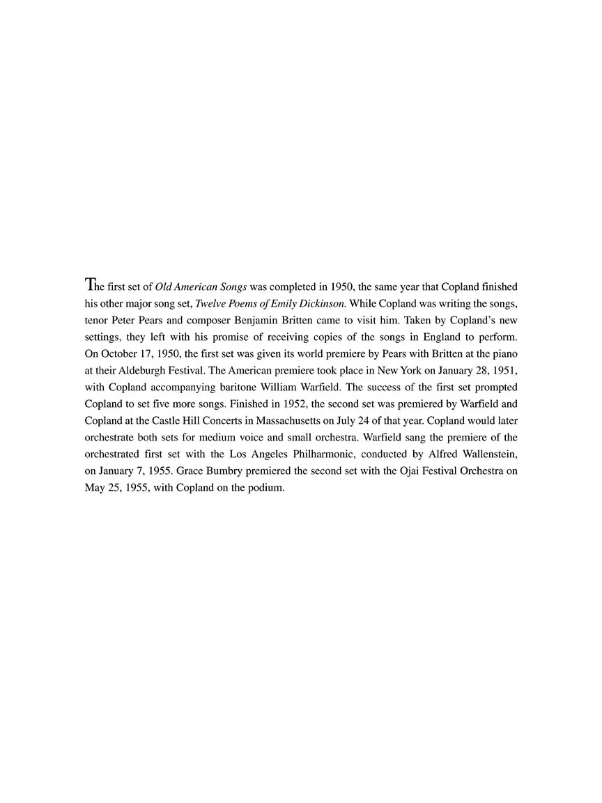 Copland: Old American Songs Complete Low Voice - Image 2