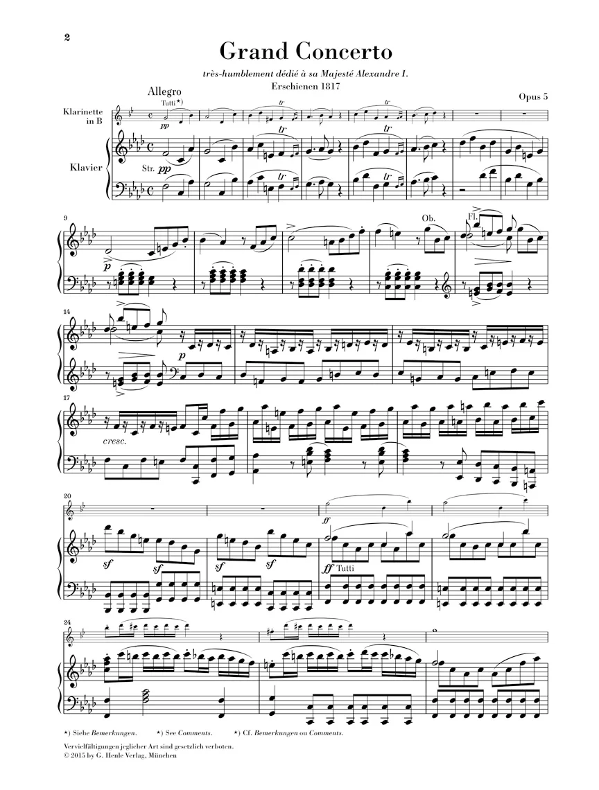 Crusell: Clarinet Concerto in f minor, Op. 5 - Image 2