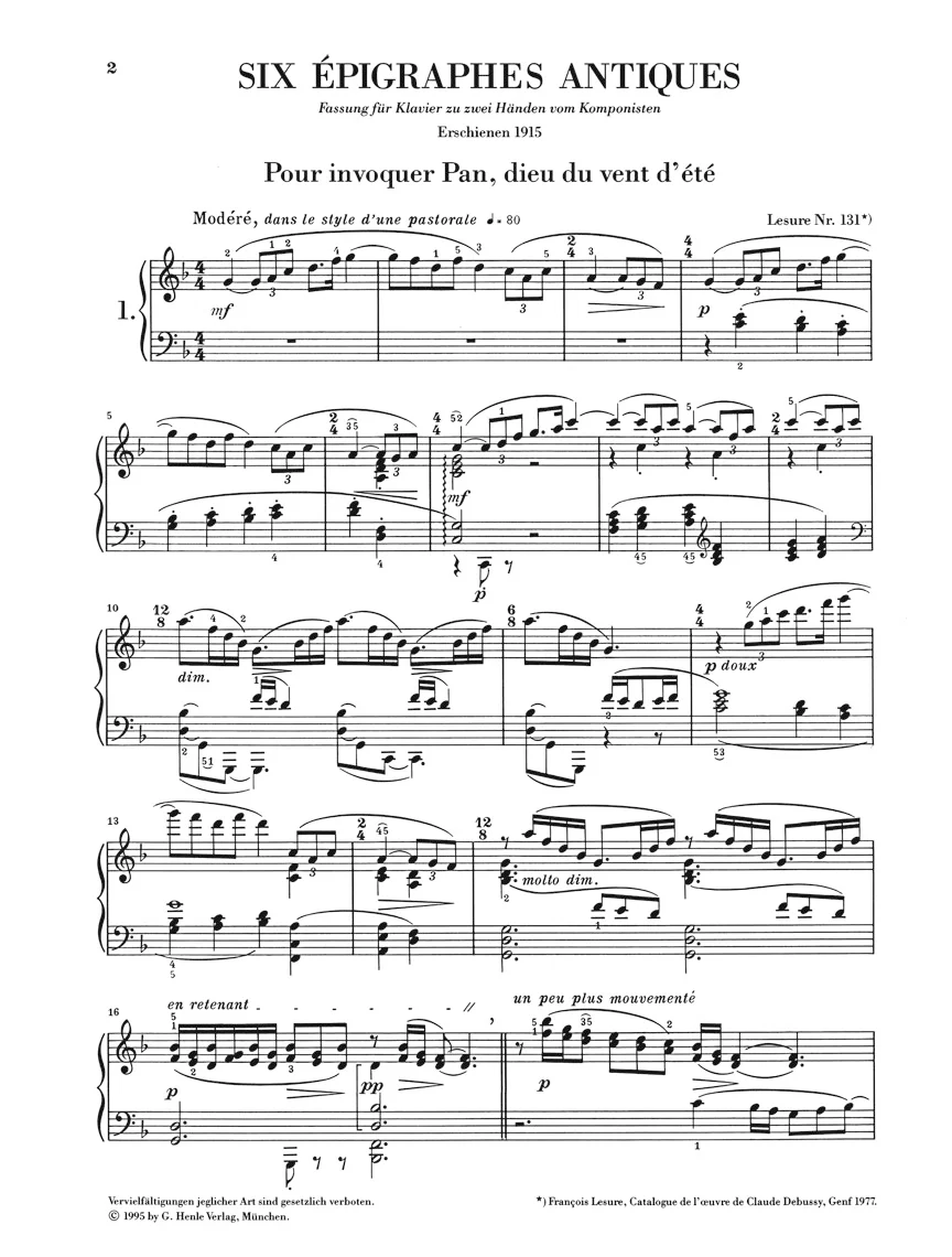 Debussy: Six Epigraphes antiques - Image 2