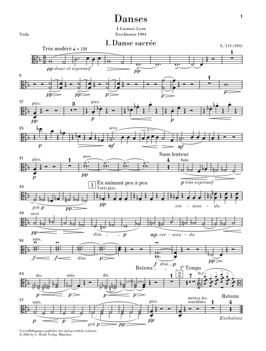 Debussy: Danses for Harp and String Orchestra for Chamber Orchestra  Set of String Parts - Image 4