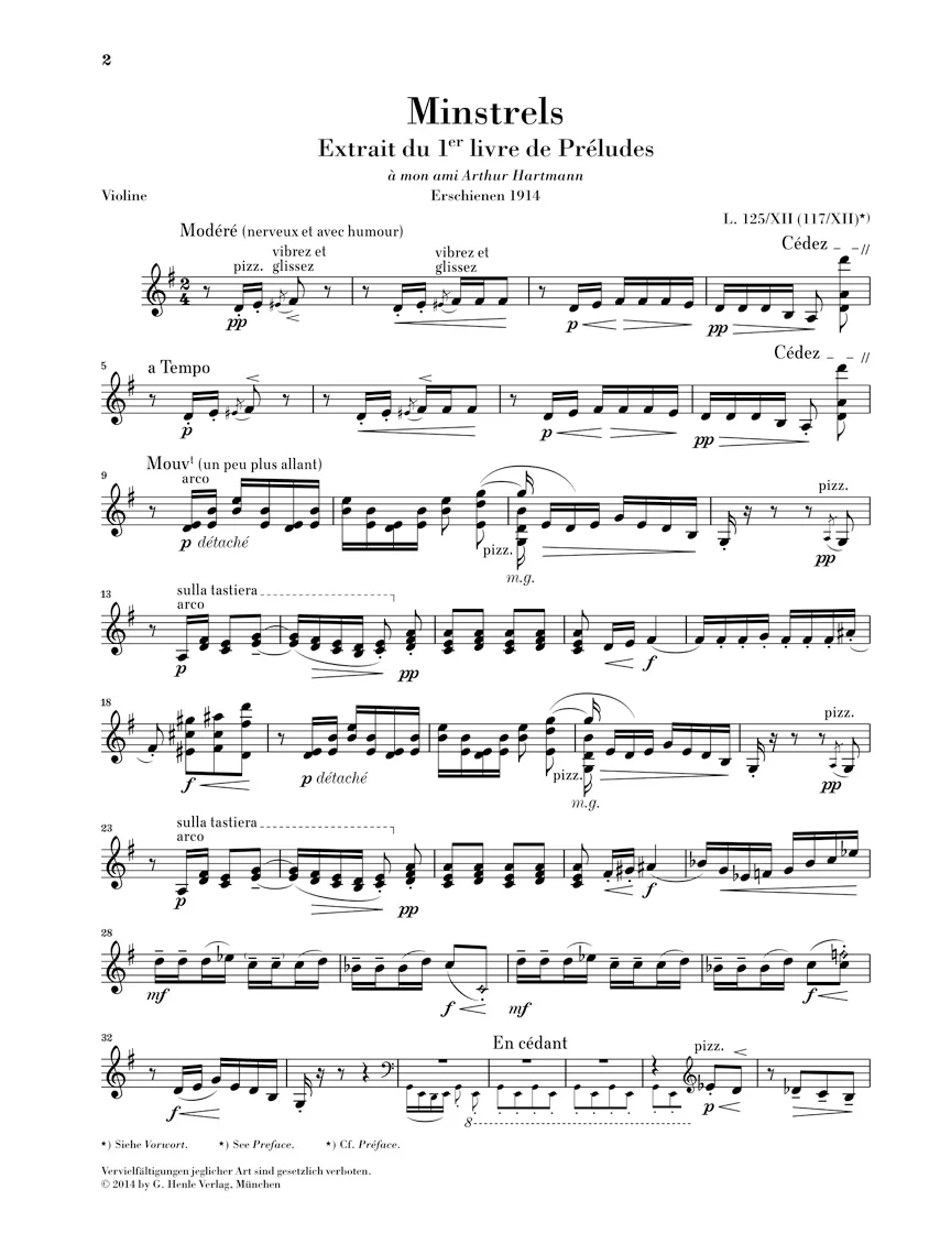 Debussy: Minstrels from Préludes I for Violin and Piano - Image 3
