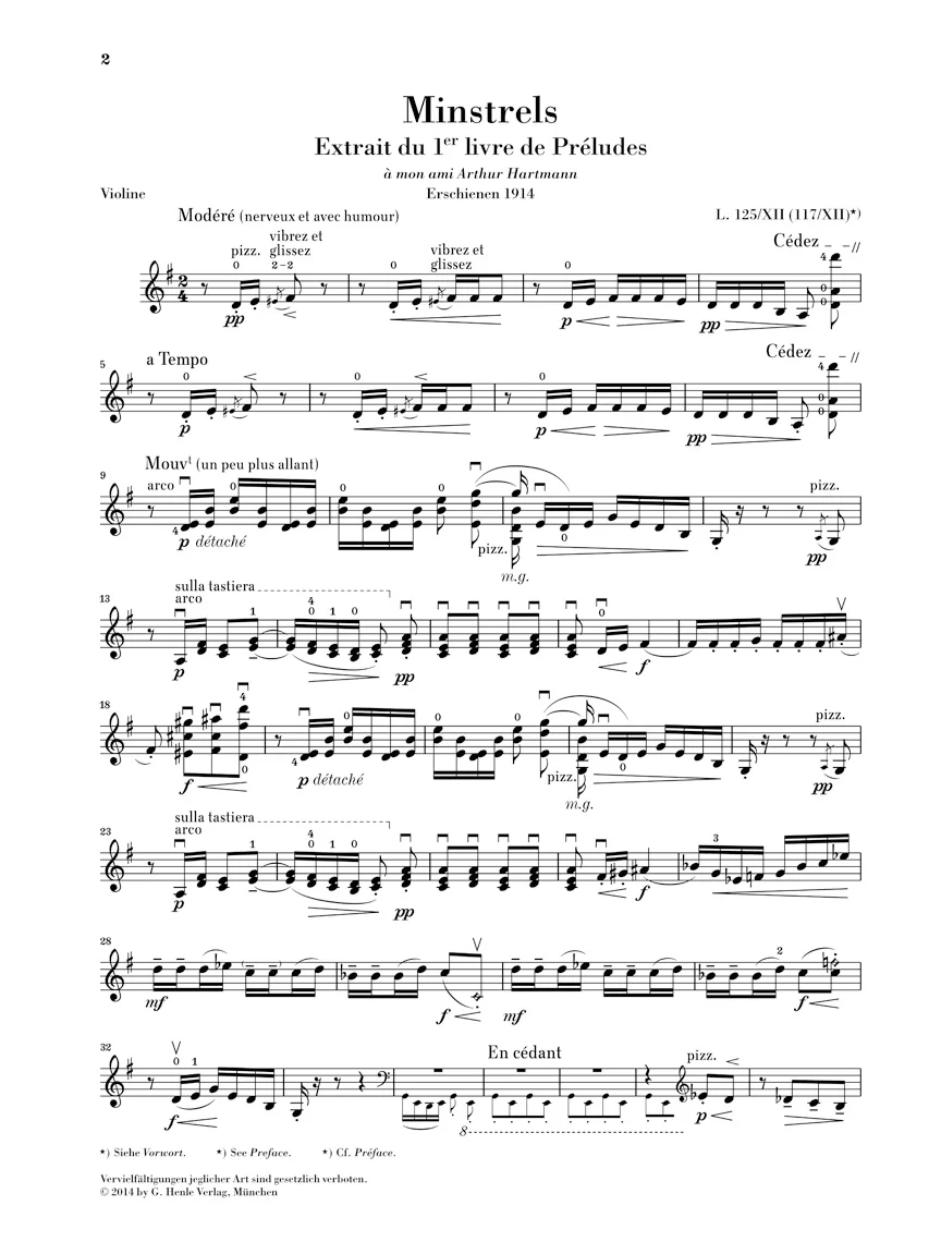 Debussy: Minstrels from Préludes I for Violin and Piano - Image 4