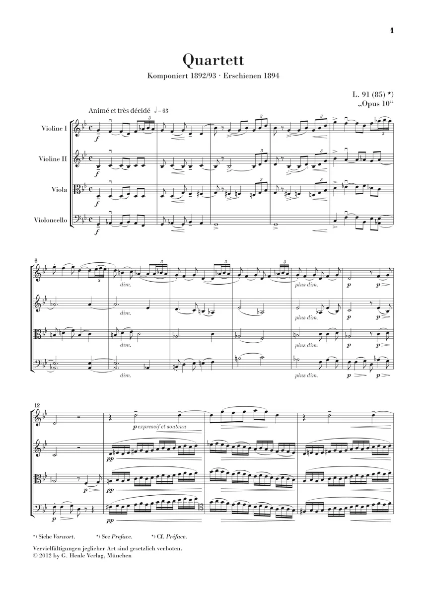 Debussy: String Quartet (Study Score) - Image 2
