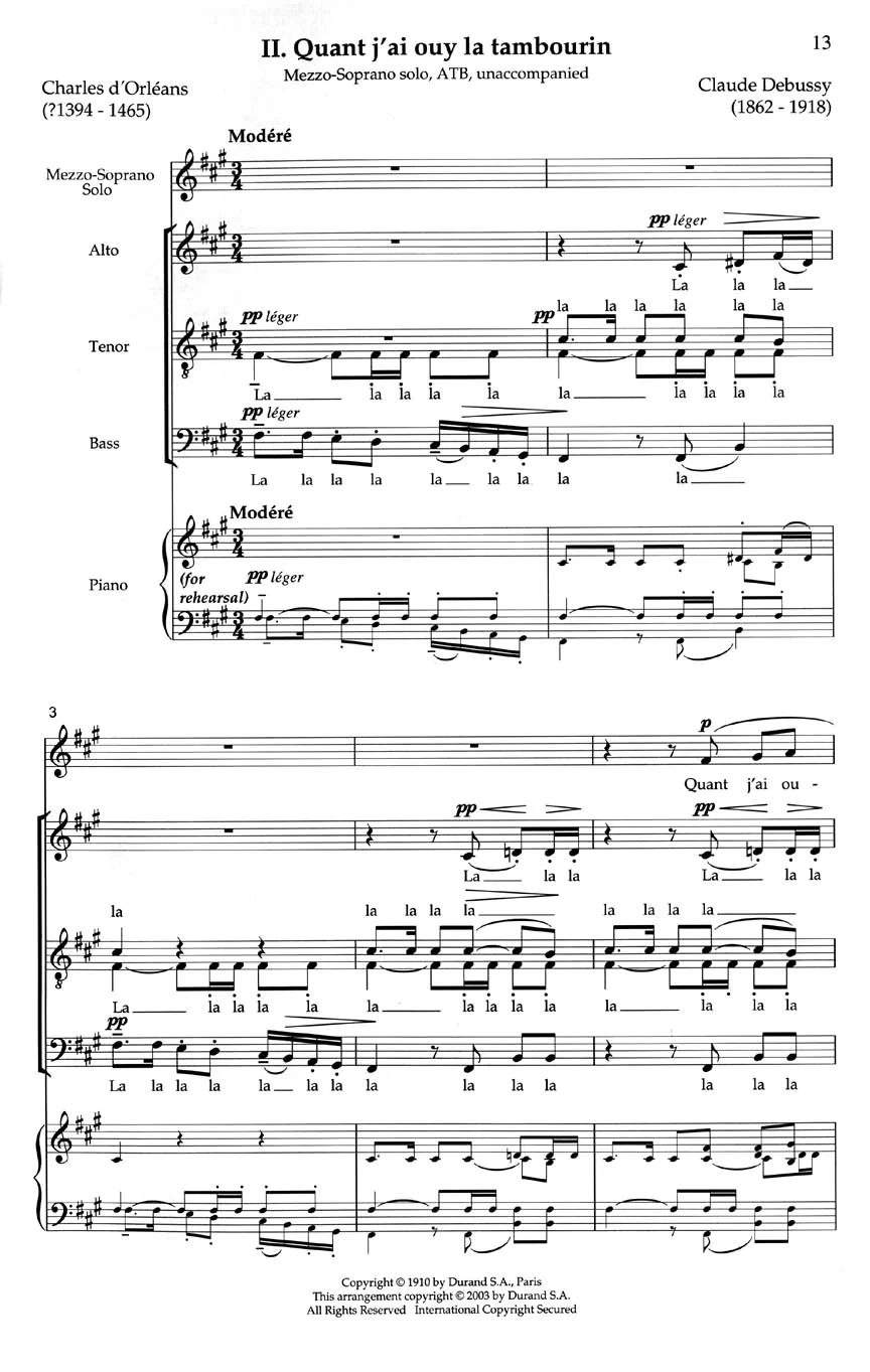 Debussy Trois Chansons (de Charles d'Orleans) - Image 3